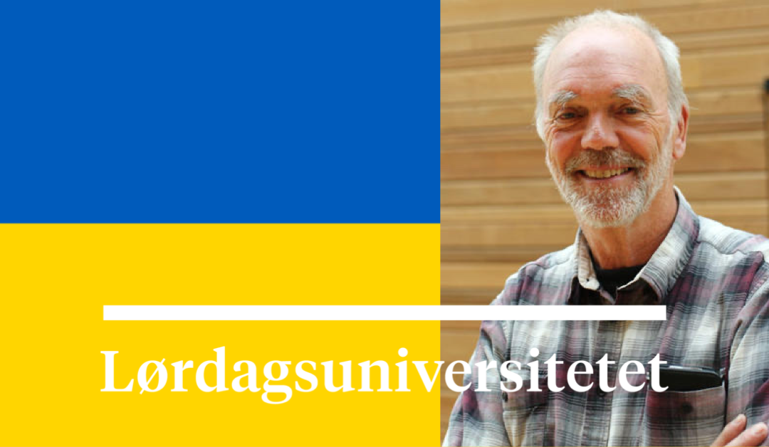 Ukrainsk flagg og Øyvind Wistrøm.